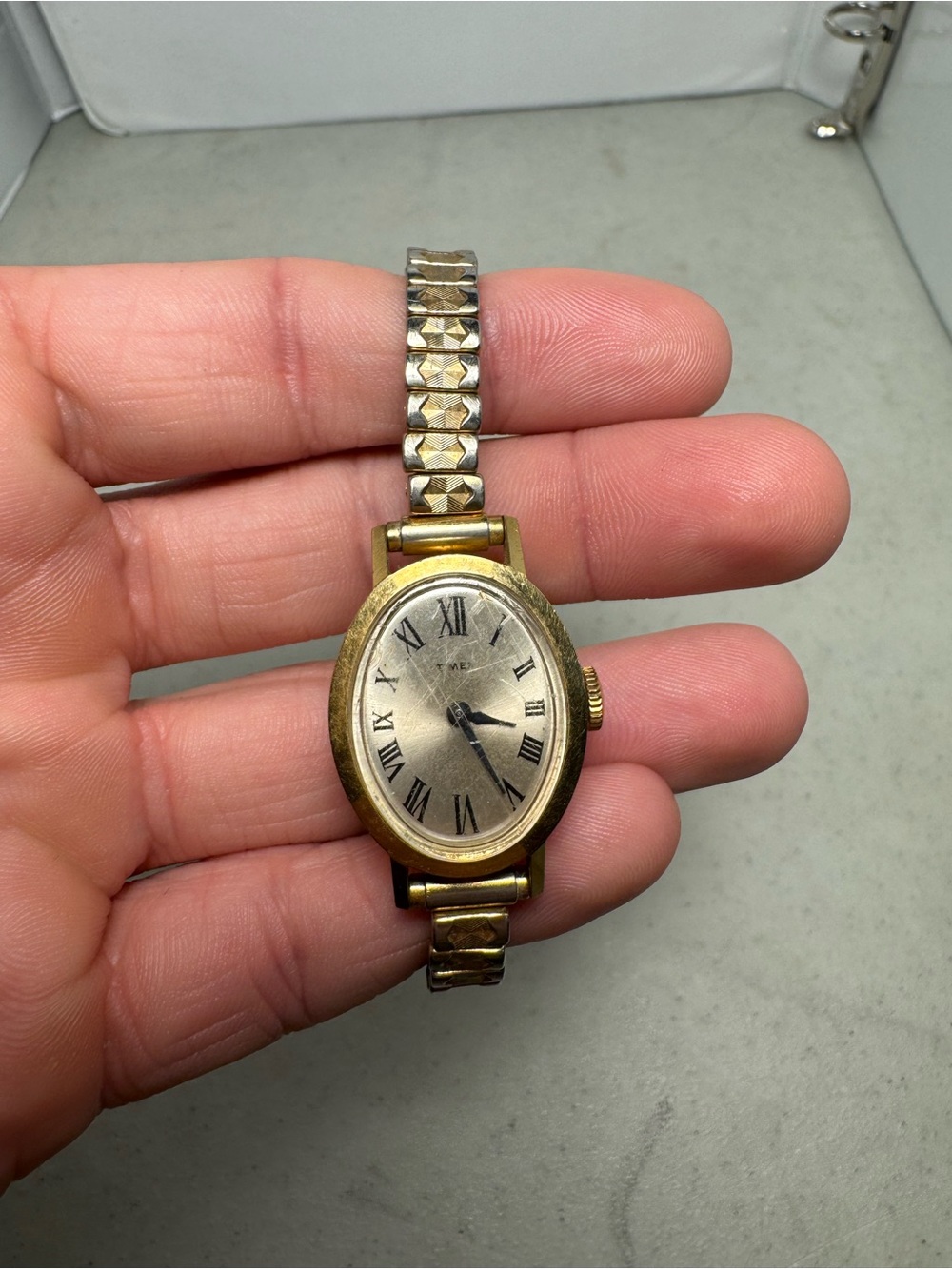 Vintage Timex Womens Two Hand Roman Numerals As Is Parts Restoration